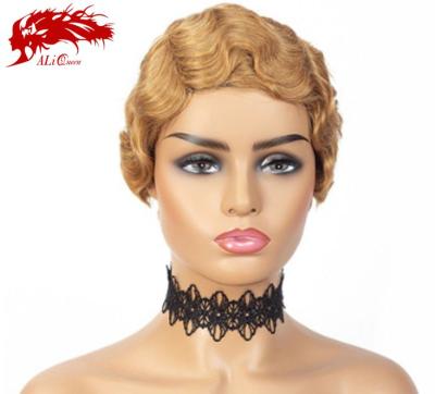 China Queen's Finger Wave Pixie Cut Loose Wave Ali Pixie Cut Wig, Short Pixie Cut Hair Wig for sale