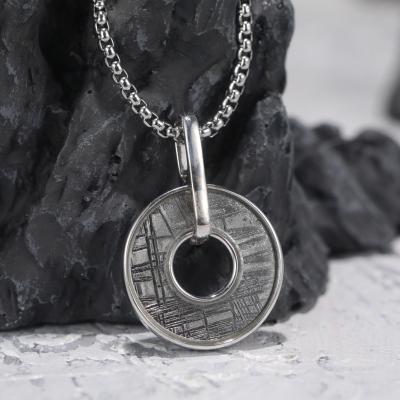 China Genuine Iron Meteorite 925 Sterling Silver Pendant Necklace for sale