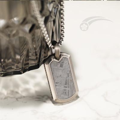 China Extraterrestrial Meteorite Dog Tag Pendant Encased In Stainless Steel for sale