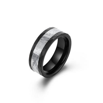 China Tungsten Meteorite Ring Mens Wedding Band Unique Statement ring handmade jewelry for sale