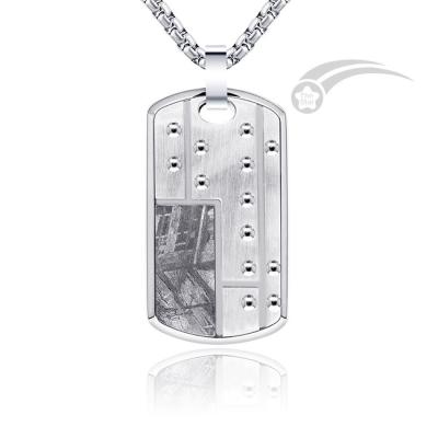 China Meteorite Stainless Steel Jewelry Mens Dog Tag Pendant Fine Workmanship for sale