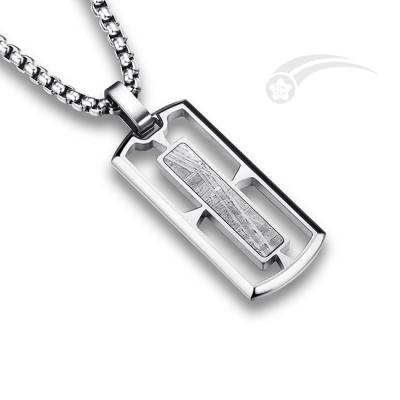 China Hollowed Rectangle Meteorite Stainless Steel Pendant Unisex Fashion Jewelry for sale