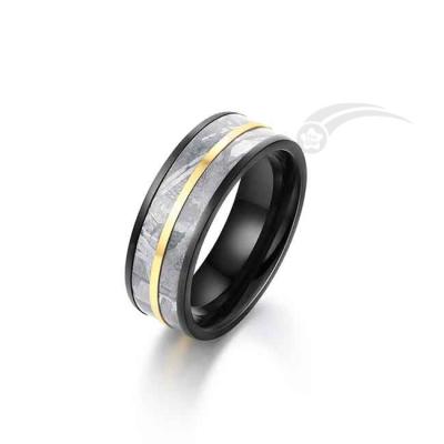 China Huwelijksband METEORITE RING 8mm Twee rijen in 2 toon MUONIONALUSTA Te koop