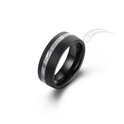 China Tungsten Meteorite Ring Wedding Band With 2mm  Meteorite Ring for sale