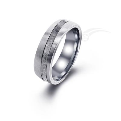 China Various Sizes Matching Meteorite Wedding Bands Eye Catching Design for sale