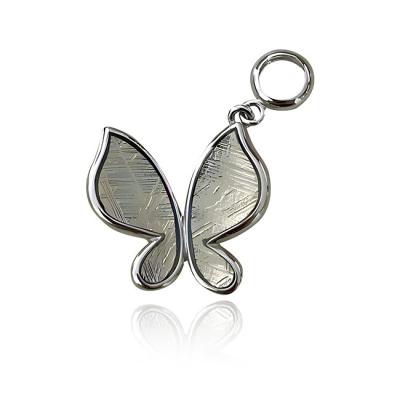 China Fashion Butterfly Iron Meteorite Pendant In 925 Sterling Silver 15mm for sale