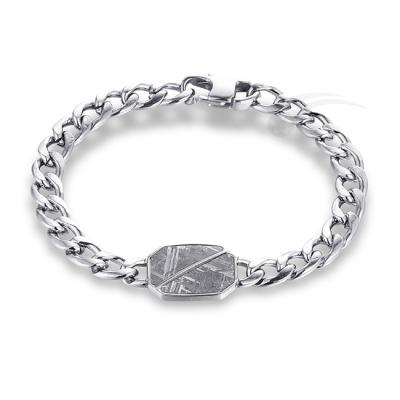 China Contemporary Meteorite Stainless Steel Jewelry Daily Wear Men'S Meteorite Bracelet for sale