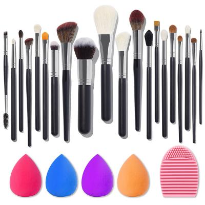 China Angular Blush FEIYAN Free Sample Black Makeup Set Brush 10/12/15/20/33pcs Customized Cosmotic Professional Makeup Foundation Blush Set Brush for sale