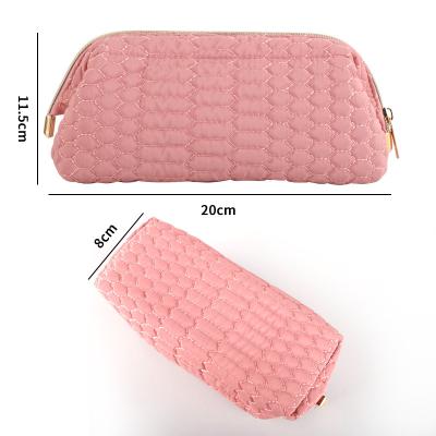 China Fashion Multicolor Optional High Quality Travel Cosmetic Filter Frames Personalized Large Pink Custom Cotton Nylon Makeup Bag for sale