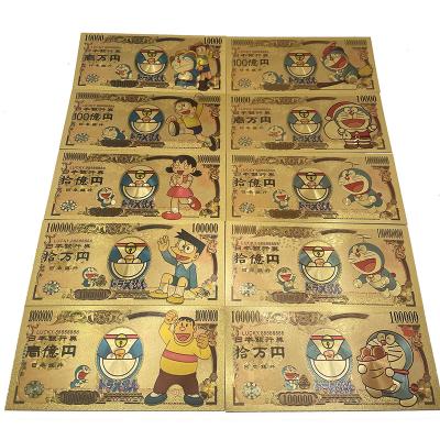 China Europe Anime Japanese Doraemon Yen Gold Banknote Cartoon Money Classic Collectible Gifts For Home Souvenir Decor Gift For Kids for sale