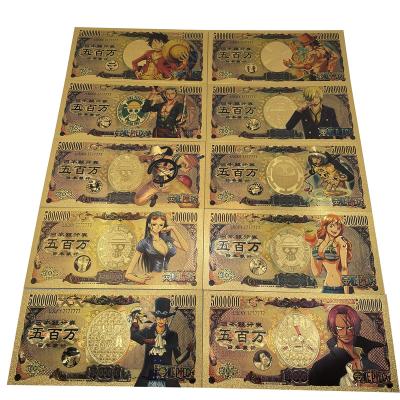 China Europe Japanese Classic Anime Yen Gold Banknote Cartoon Money One Piece Collectable Gifts For Souvenir Home Decor Gift For Kids for sale