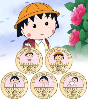 China Europe Sakura Momoko Anime Commemorative Coins Cartoon Collectible Anime Badge Commemorative Toys For Kid Children Christmas Gift for sale