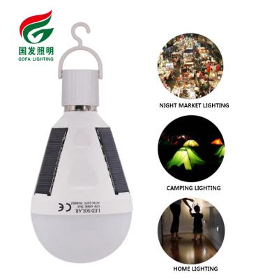 China Desktop Outdoor Waterproof Radio Solar Powered Rechargeable Energy Saving 7W 12W 30W Led Smart Emergency Solar Led Light Bulb for sale