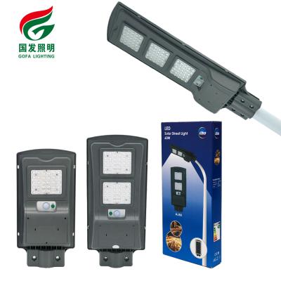 China ROUTE 30W 60W 90W Dimmable Waterproof Ip65 Quality Integration Street Light Remote Control Outdoor All In One Solar Led Street Light for sale