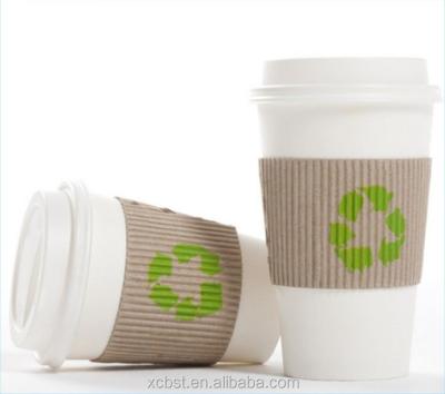 China 8oz/12oz/16oz/20oz style coffee cup sleeve and disposable different custom logo printed lids, disposable paper cup sleeves for sale