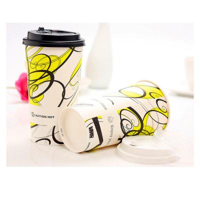 China 2016 new design customer logo disposable paper cups with cover on vending machine sale for sale