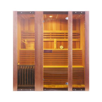 China High Quality Computer Control Panel Steam Sauna Room Red Cedar 4 People Sauna Room for sale