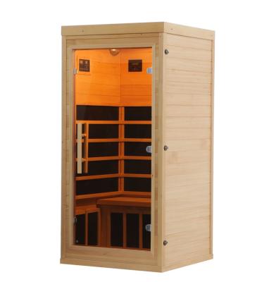 China Indoor Computer Control Panel Sauna Tent 1-2 Person Low EMF Far Infrared Sauna Room for sale