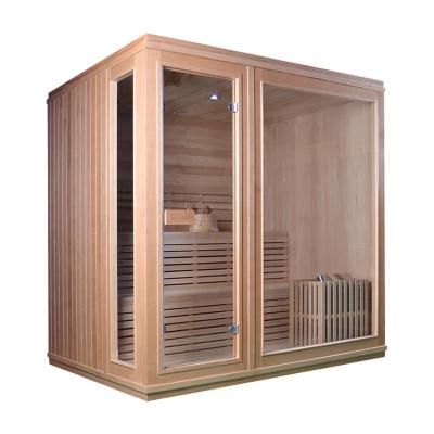 China Traditional Solid Room SPA Home Sauna Hemlock Computer Control Panel Finland Sauna Dry Steam Sauna For Sale for sale