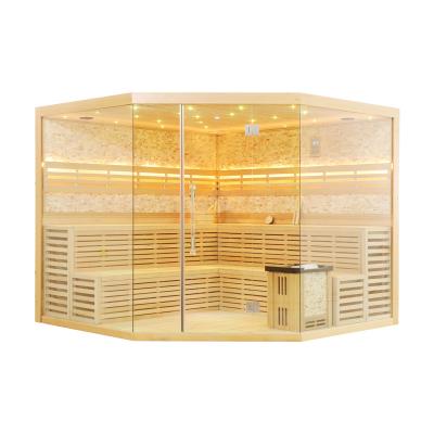 China Luxury indoor sauna room computer control panel steam sauna room for 6 person for sale