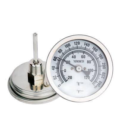 China Easy To Read Bimetal Industrial Dial Instant Read Water Pipe Thermometer With 304 Stainless Steel Case for sale