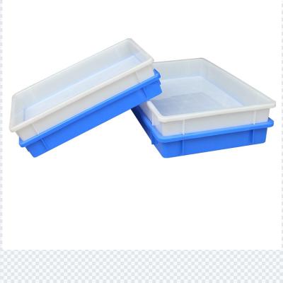 China Recycled Materials Food Grade Stackable Square Plastic Tray Container Box For Storage Transportation for sale