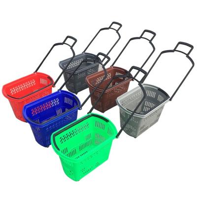 China Factory Eco-friendly Plastic Vending Supermarket Shopping Cart With Wheels Vending Cart for sale