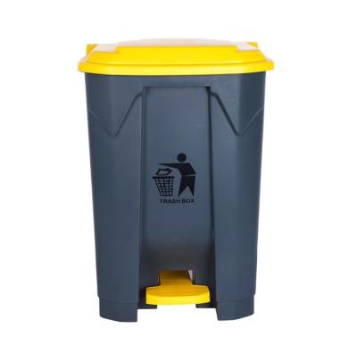 China Yellow 100l 80l 50l 30l Sustainable Foot Pedal Waste Bin For Hospital Clinical Medical Waste Bin for sale