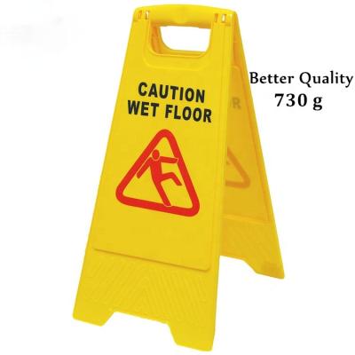 China Cleaning A Shape Board Yellow Plastic Warning Caution Sign Safety Cleaning Board For Hotel for sale