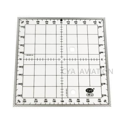 China Pilot Flying Training CYA CSP-2 Square Aviation Protractor with Holes for Map Marking Reading for sale