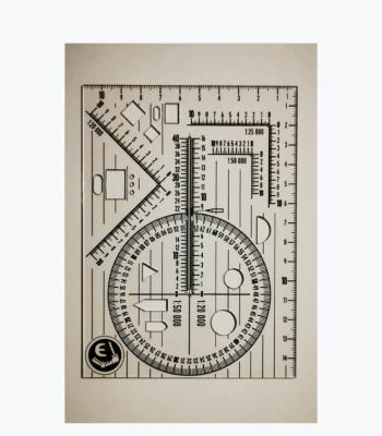 China Plastic Customized 100 X 150 Mm Size Plastic Military Protractor for sale