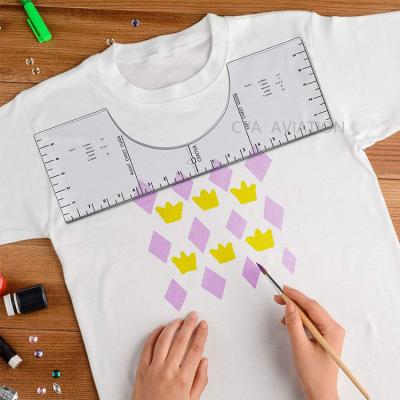 China Clear Transparent Plastic T-shirt Ruler T-shirt Fashion Design Acrylic Ruler Transparent Plastic Ruler for sale