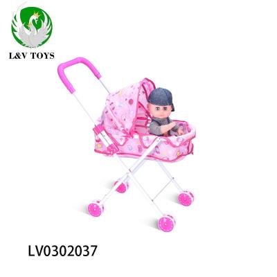 China Toy New Battery Operated 2022 Care Model 14 Inch Doll Baby Stroller Stroller Baby Boy Battery Included With Sound for sale