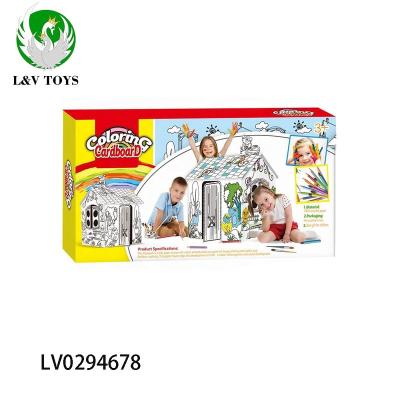 China Kids Educational Creative Toys Coloring Cardboard 3 D Puzzle With 8 Color Pens LV0294678 for sale