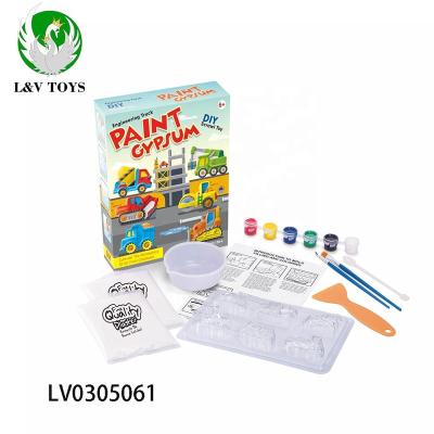 China Hot Wholesale Children Paper Gypsum Painting Toys With Car Creation Colors / For Children Playing Space Model for sale