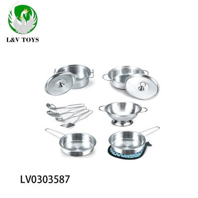 China Eco-friendly Wholesale Metal Kids Stainless Steel Kitchen Play Set For Kids for sale