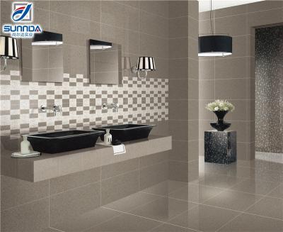 China CLASSIC Glossy Full Body Gray Exquisite Porcelain Tiles For Project From China Foshan Manufacturer for sale