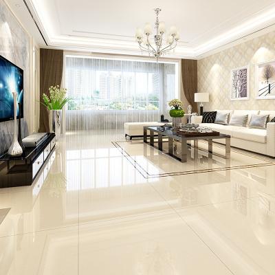 China Modern Italian Double Loading Non Slip Good Price High Glossy Vitrified Cream Polished Porcelain Tiles In Foshan for sale