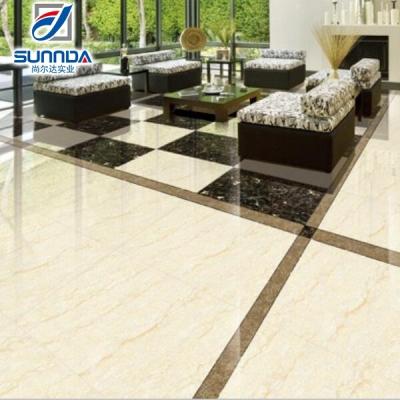 China Europe 600x600mm Glossy Shiny Natural Stone Look Texture Double Layer Porcelain Polished Cheap Floor Tiles for sale