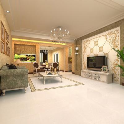 China Europe hot sale white yellow mounted porcelain tile 60x60 crystal shiny mirror polished living room glass floor tiles for sale