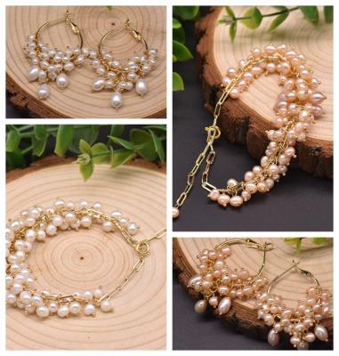 China Religious Natural Freshwater Baroque Pearl Jewelry Set For Women Party Friendship Gifts Statement Korean Fashion High Quality Jewelry for sale