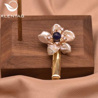 China Pure Natural PEARL Flower Form Top Baroque Engagement Gift Best Friend Wedding Handmade Hairpin Pearl Jewelry Gifts for sale