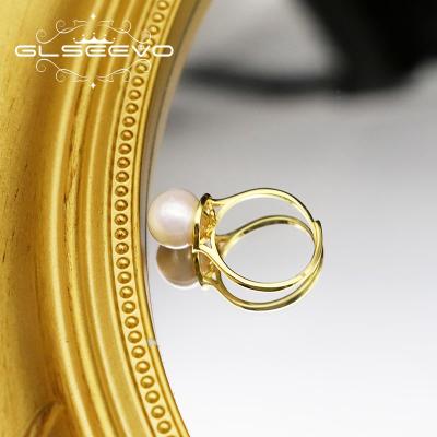 China New Fashion 925 Sterling Silver Ring Natural Pearl Ring Ladies Girl Wedding Accessories open from BOHEMIA for sale