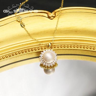 China CLASSIC Factory Price Round Luxury Jewelry Sterling Silver Woman Engagement Style Pearl Pendant Necklace 925 for sale