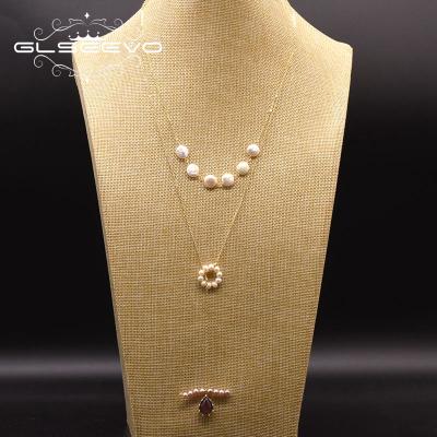 China Three-Layer Vintage Sweater Chain Ethnic Freshwater Pearl Necklaces For Women Luxury Birthday Gift for sale