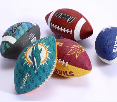 China 12.full printing rubber custom logo american football ball for promotion OEM league training balls youth adult TPU 20/27/30 cm for sale