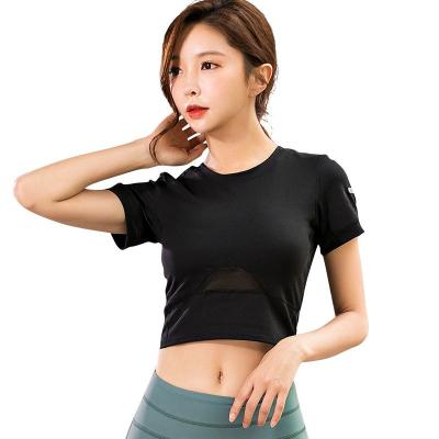 China New Yoga T-shirt Breathable Customized Short Sleeve Sports Tops Gym Running Sports Tights Women Factory Wholesale for sale