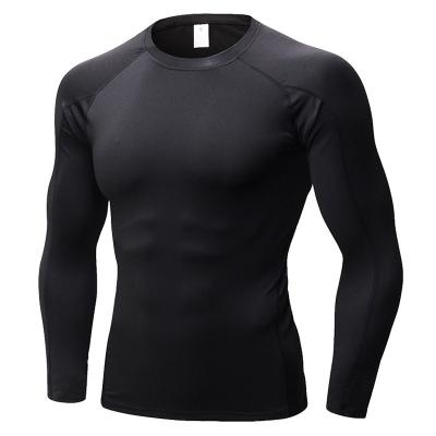 China Breathable Men's Tight Fitness Sports Running T-shirt Stretch Quick-Drying Long Sleeve Shirt Training Clothes for sale