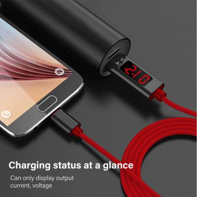 China 2.4A Type C mobile phone nylon data cable,1.2M Voltage and current intelligent display data cable for Apple, Android , for sale