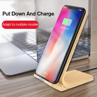 China QI 2 coil vertical wood grain 10W wireless fast charge, Apple iPhoneX max mobile phone wireless charger for sale